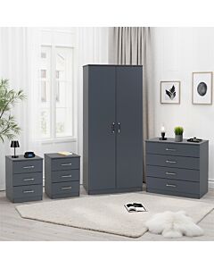 Dakota 2 Door Wardrobe Bedroom Set - Dark Grey
