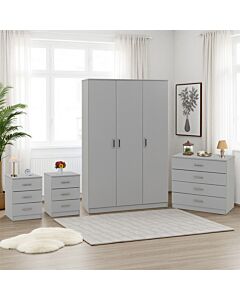 Dakota 3 Door Wardrobe Bedroom Set - Light Grey
