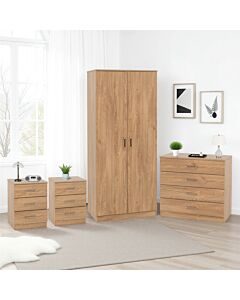 Dakota 2 Door Wardrobe Bedroom Set - Oak Effect