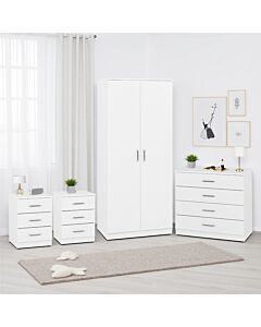 Dakota 2 Door Wardrobe Bedroom Set - White