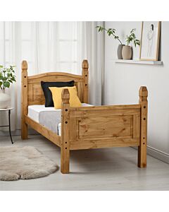 Corona 3' High End Bed - Distressed Waxed Pine