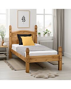 Corona 3' Low End Bed - Distressed Waxed Pine