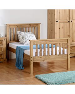 Monaco 3' High End Bed - Distressed Waxed Pine