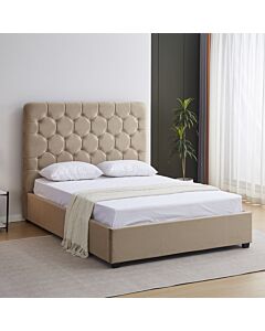 Madison 4'6" Bed - Fawn Velvet Fabric