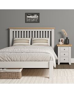 Windsor 4'6" Low End Bed - Ivory/Oak