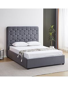 Madison 5' Bed - Grey Velvet Fabric