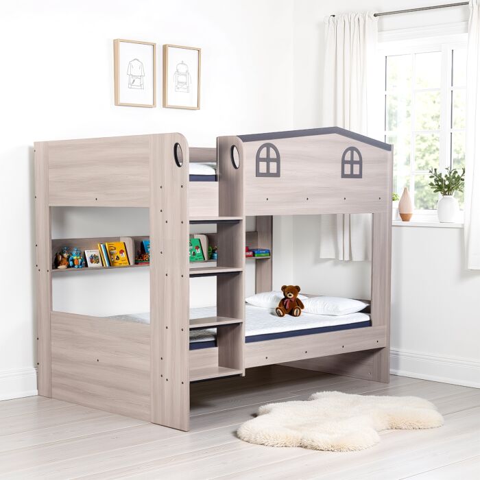 Hector Small Double Bunk Bed - Ash Grey