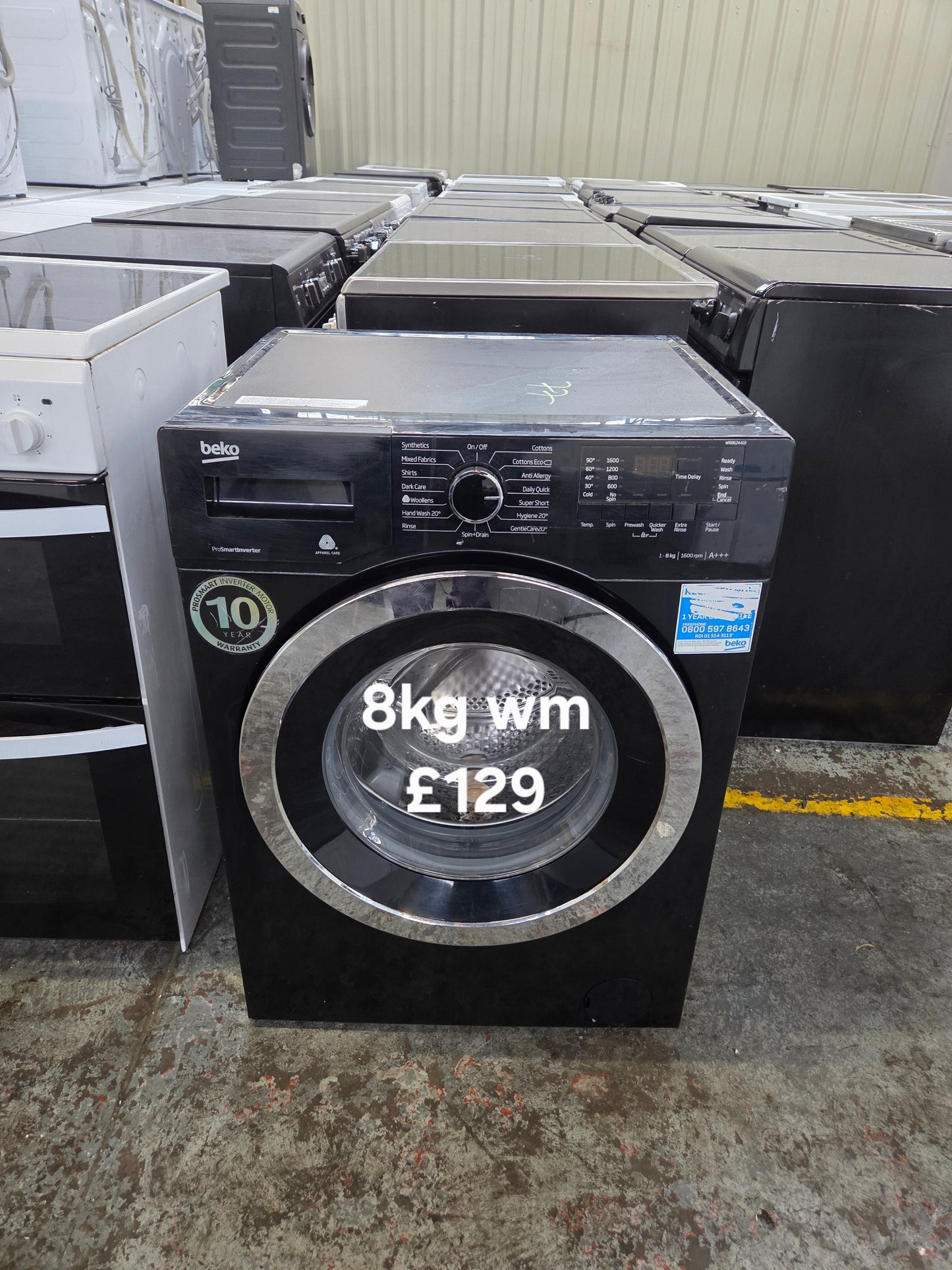 Beko 8kg black washing machine 🌟 Free Delivery 🌟 120 Days Warranty 🌟