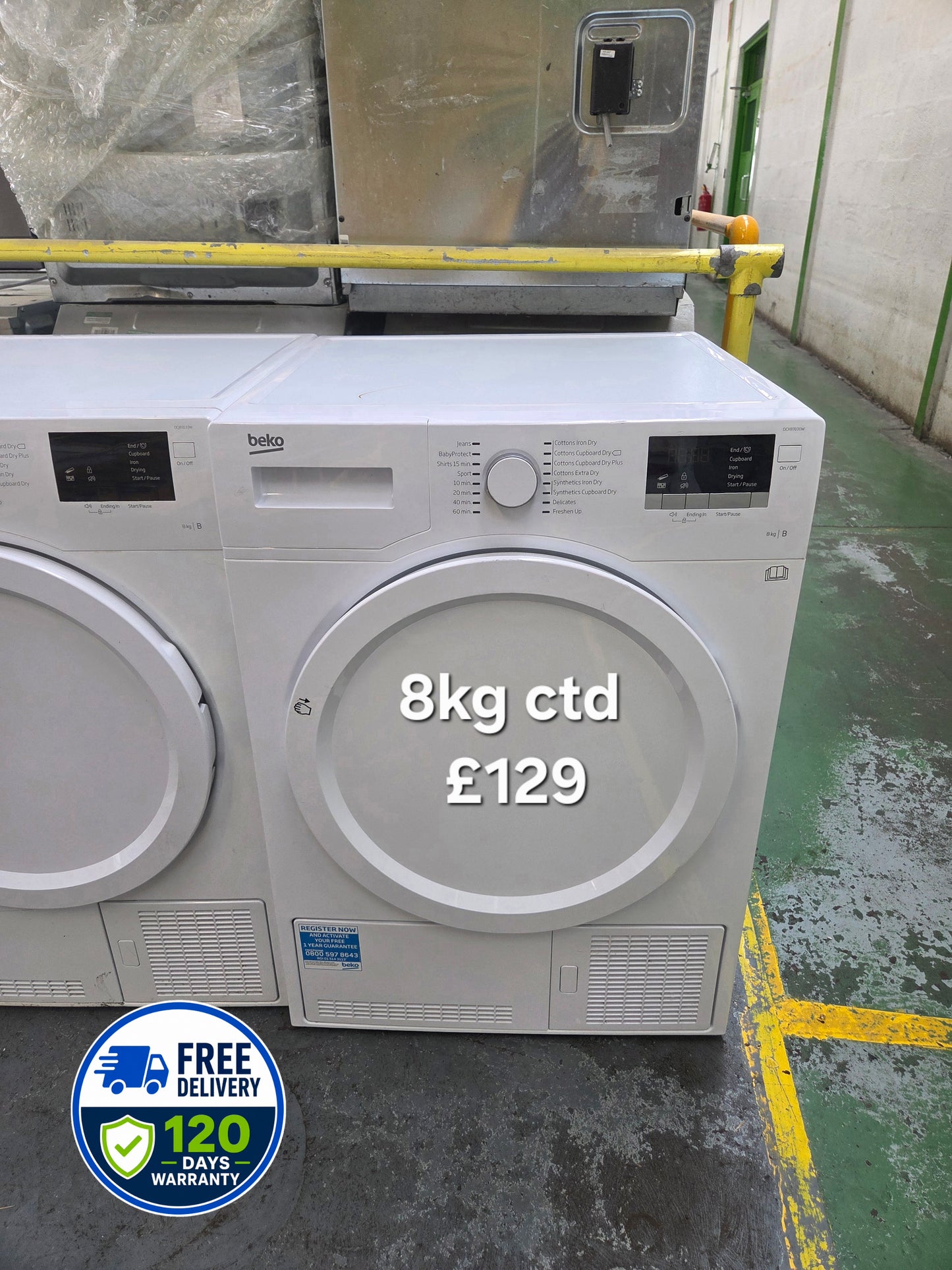 Beko 8kg condenser tumble dryer Refurbished | 120 Day Warranty | Free Delivery