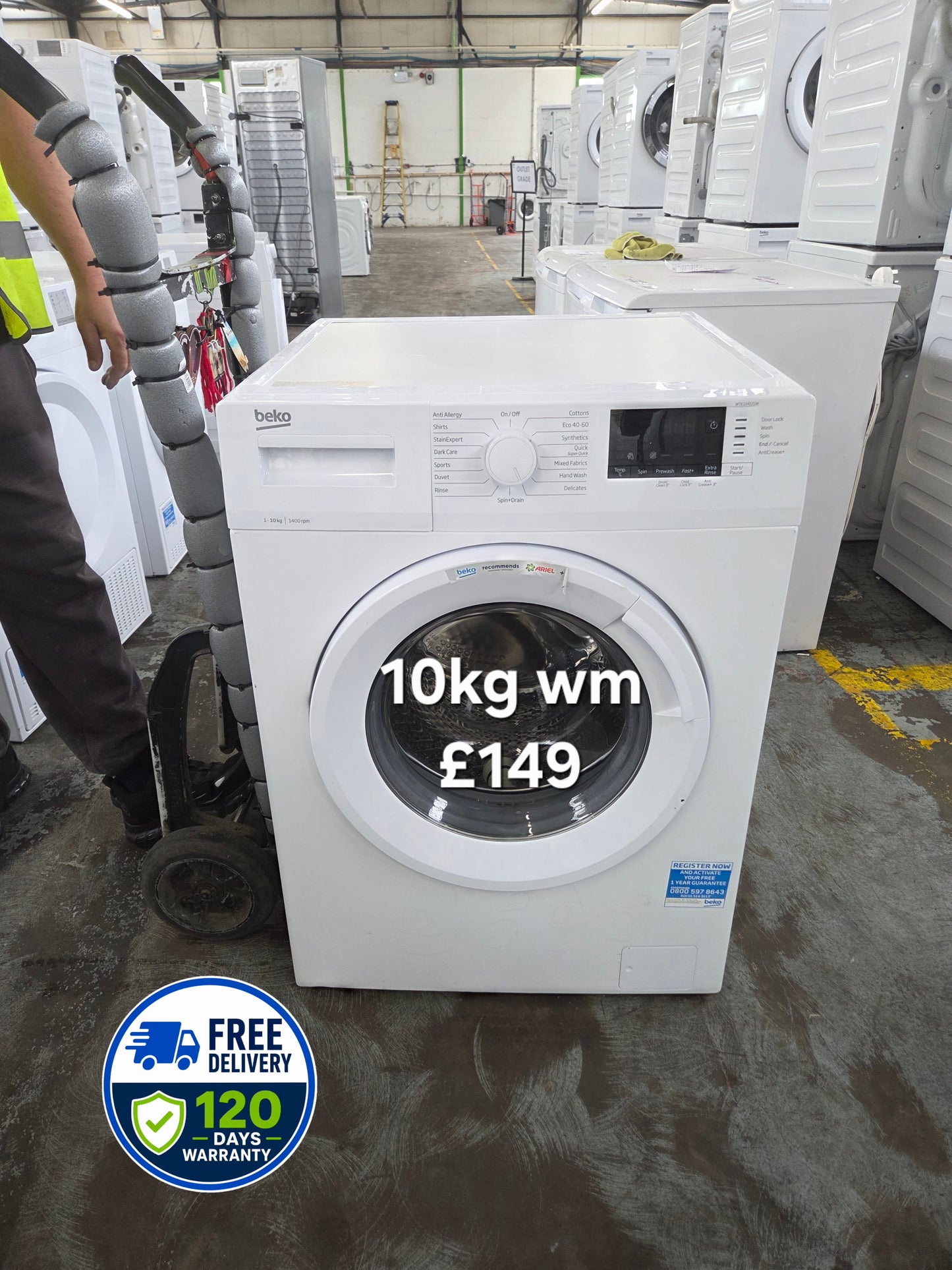 Beko 10kg washing machine Refurbished | 120 Day Warranty | Free Delivery