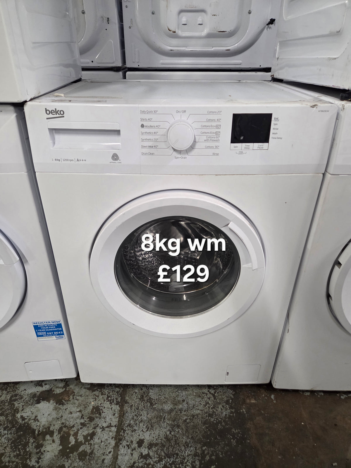 Beko WTB820E1W 8kg washing machine Refurbished | 120 Day Warranty | Free Delivery