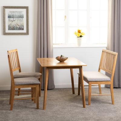 Austin Dining Bench Set (2 Chairs)
Oak Effect/Grey Fabric