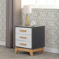 Cleveland 3 Drawer Bedside
White/Grey Metal Effect
