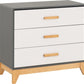 Cleveland 3 Drawer Chest
White/Grey Metal Effect