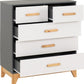 Cleveland 3+2 Drawer Chest
White/Grey Metal Effect