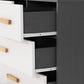 Cleveland 3+2 Drawer Chest
White/Grey Metal Effect