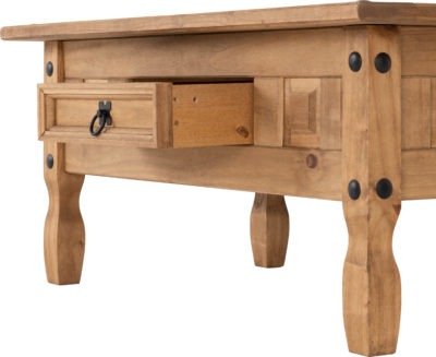 Corona 1 Drawer Coffee Table
Distressed Waxed Pine