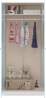 Denver 2 Door Wardrobe
White/Blue Gloss