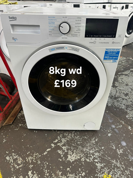 Beko 8kg Washer Dryer 🌟 Free Delivery 🌟 120 Days Warranty 🌟