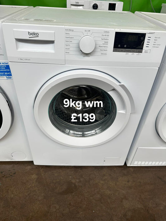 Beko 9kg washing machine 🌟 Free Delivery 🌟 120 Days Warranty 🌟