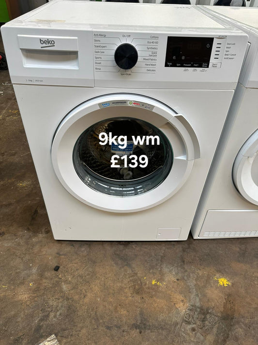 Beko 9kg washing machine 🌟 Free Delivery 🌟 120 Days Warranty 🌟