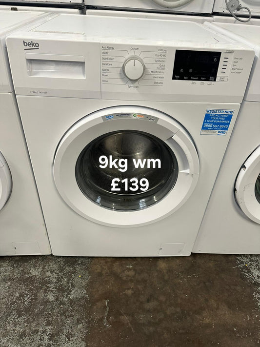Beko 9kg washing machine 🌟 Free Delivery 🌟 120 Days Warranty 🌟