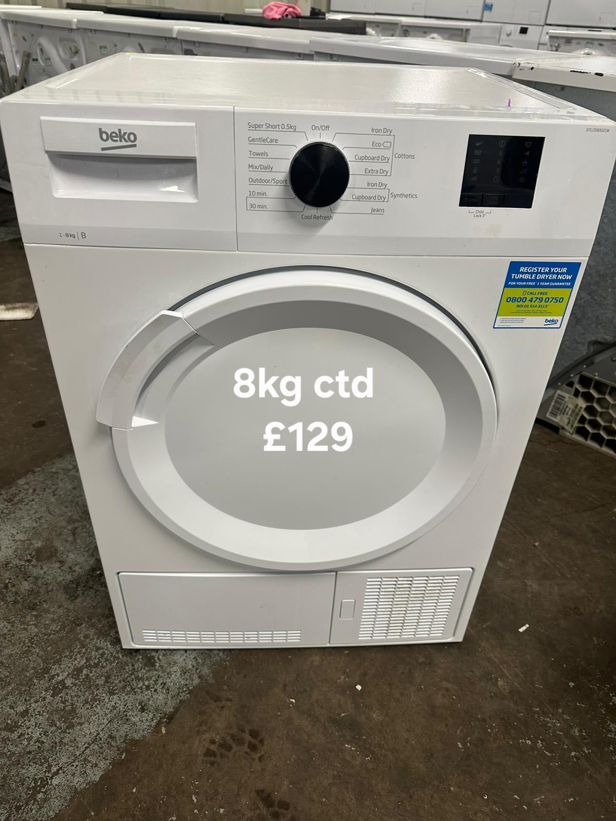 Beko 8kg condenser tumble dryer 🌟 Free Delivery 🌟 120 Days Warranty 🌟