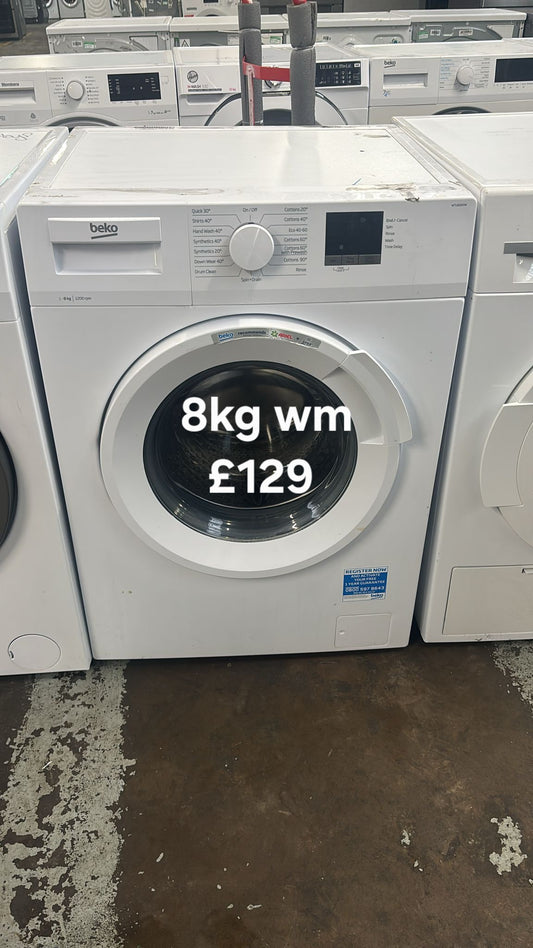Beko 8kg washing machine 🌟 Free Delivery 🌟 120 Days Warranty 🌟