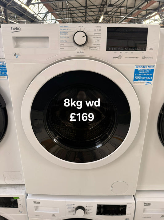 Beko 8kg Washer Dryer 🌟 Free Delivery 🌟 120 Days Warranty 🌟
