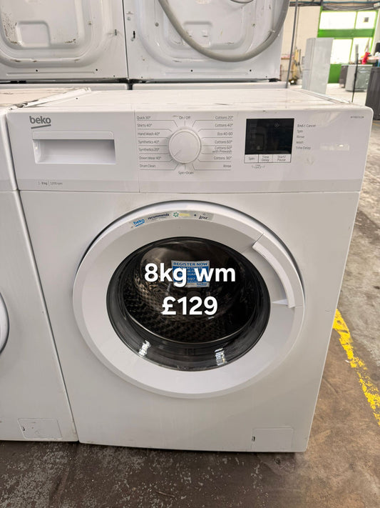 Beko 8kg washing machine 🌟 Free Delivery 🌟 120 Days Warranty 🌟