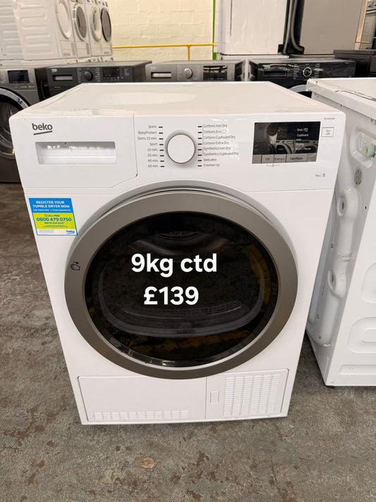 Beko 9kg condenser dryer 🌟 Free Delivery 🌟 120 Days Warranty 🌟