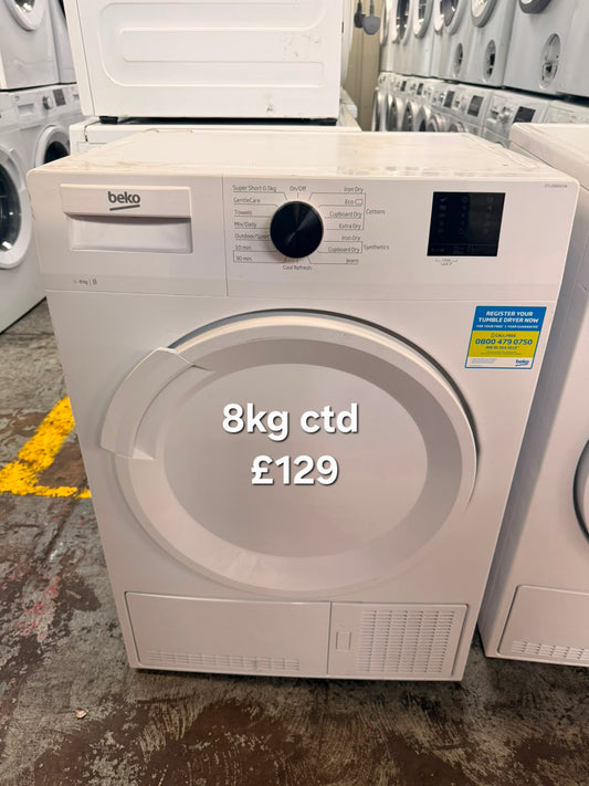 Beko 8kg condenser 🌟 Free Delivery 🌟 120 Days Warranty 🌟