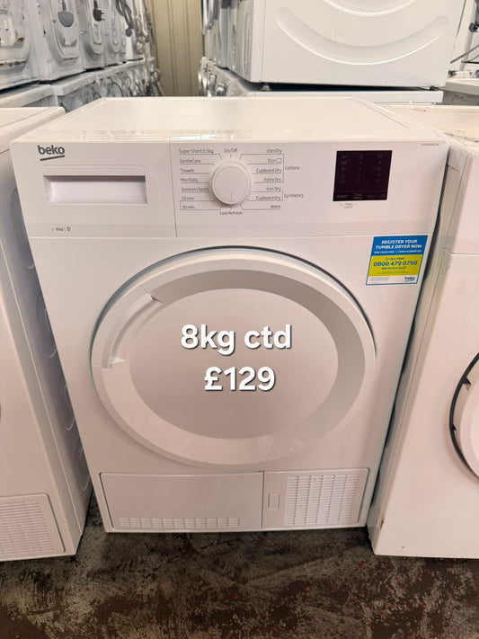 Beko 8kg condenser tumble dryer 🌟 Free Delivery 🌟 120 Days Warranty 🌟