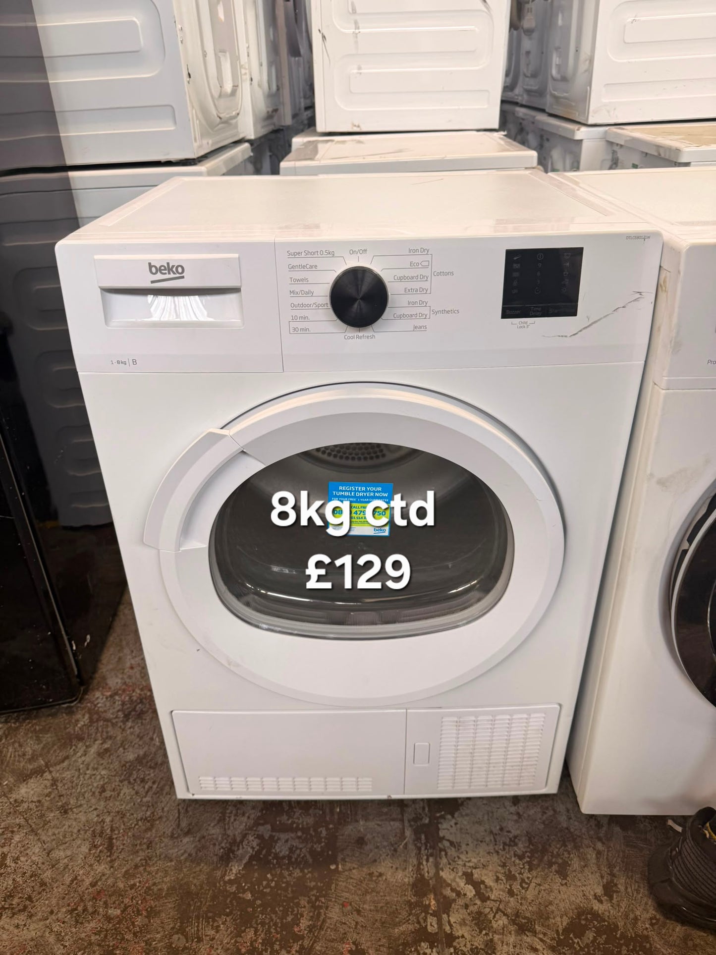 Beko 8kg condenser tumble dryer 🌟 Free Delivery 🌟 120 Days Warranty 🌟