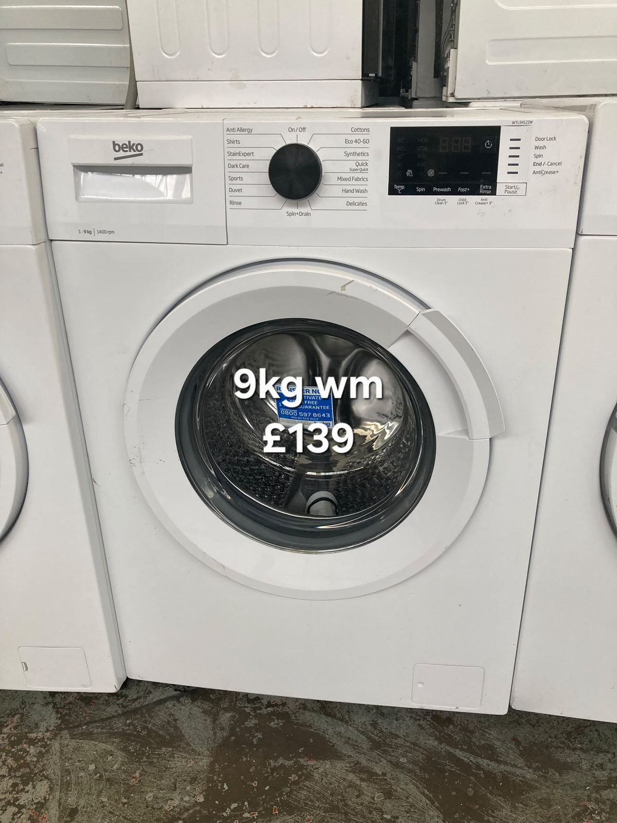 Beko 9kg washing machine Refurbished | 120 Day Warranty | Free Delivery