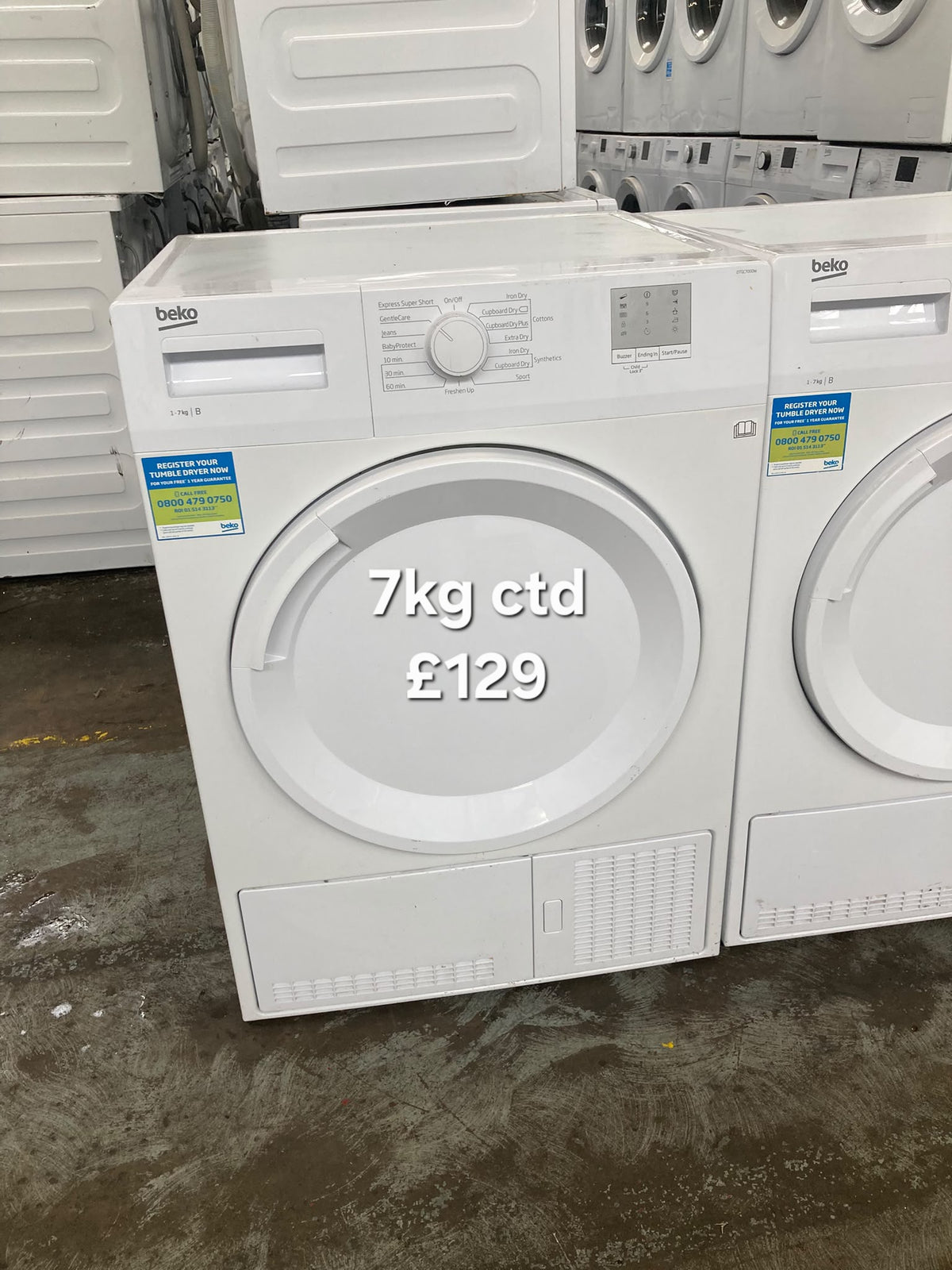 Beko 7kg condenser tumble dryer Refurbished | 120 Day Warranty | Free Delivery