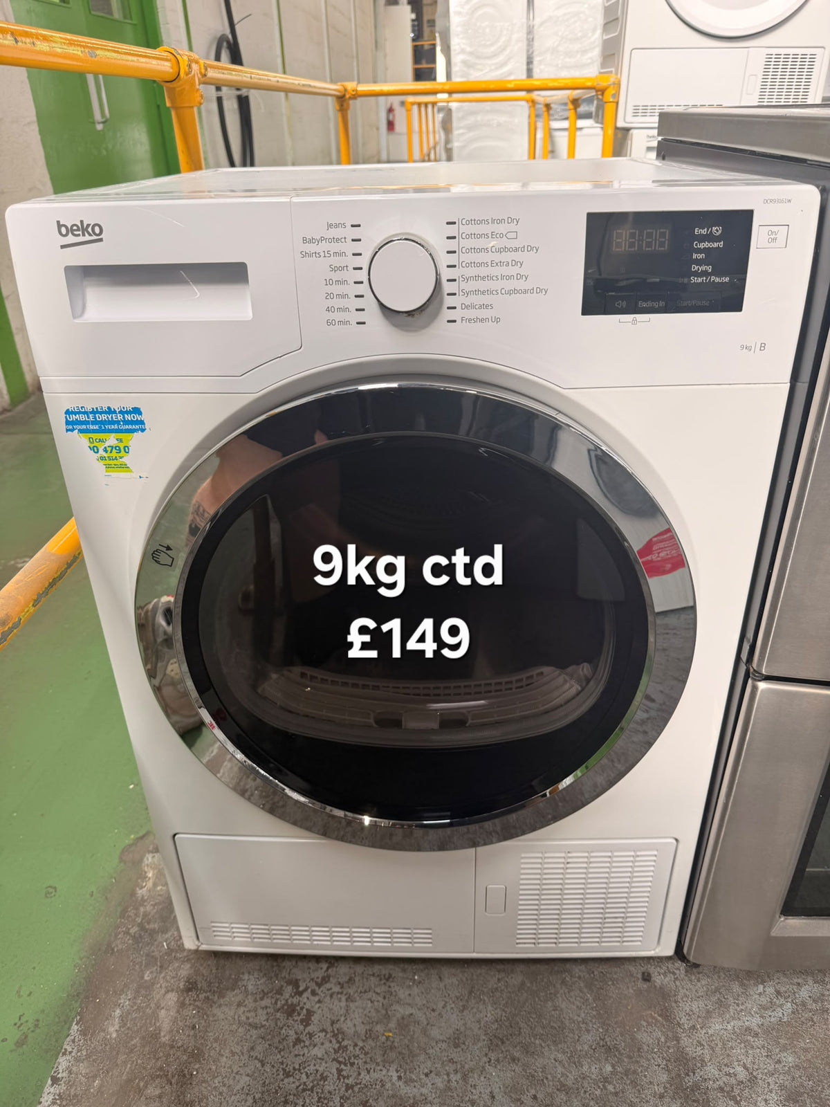 Beko DCR93161W 9kg condenser tumble dryer Refurbished | 120 Day Warranty | Free Delivery