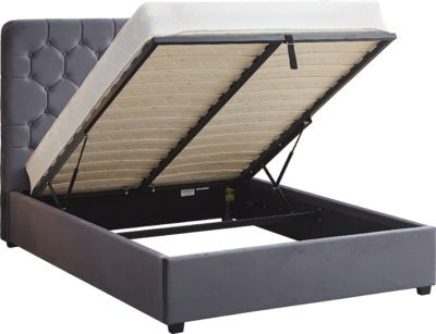 Madison Ottoman 4'6" Bed
Grey Velvet Fabric