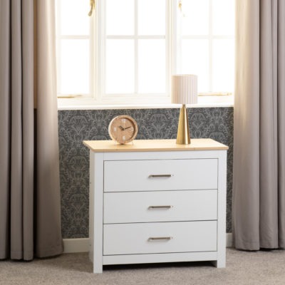 Portland 3 Drawer Chest
White/Oak Effect
