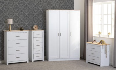 Portland 3 Drawer Chest
White/Oak Effect