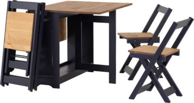 Santos Butterfly Dining Set
Navy Blue/Distressed Waxed Pine