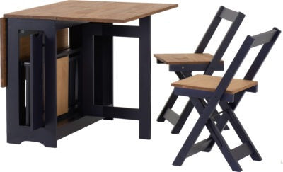 Santos Butterfly Dining Set
Navy Blue/Distressed Waxed Pine