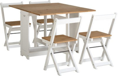 Santos Butterfly Dining Set
White/Distressed Waxed Pine
