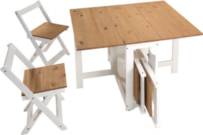 Santos Butterfly Dining Set
White/Distressed Waxed Pine