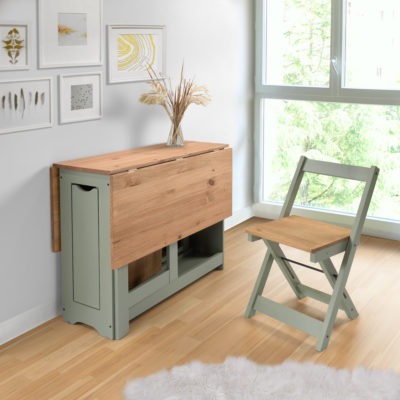 Santos Butterfly Dining Set
Green/Distressed Waxed Pine