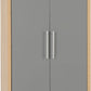 Seville 2 Door Wardrobe
Grey High Gloss/Light Oak Effect Veneer