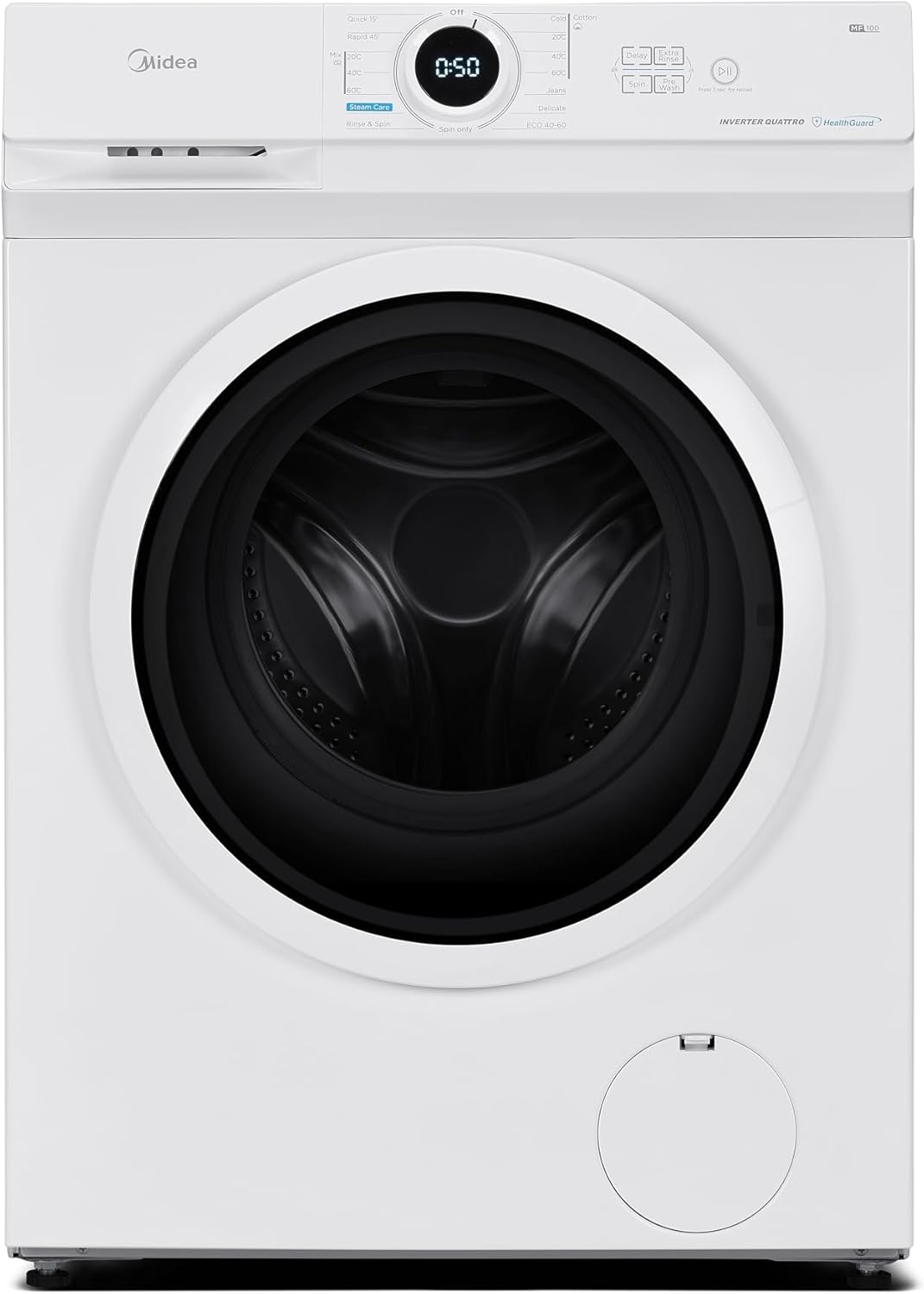 Midea MF10EW80BA 8kg Washing Machine - White - A Rated