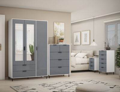 Madrid 5 Drawer Chest
Grey/White Gloss