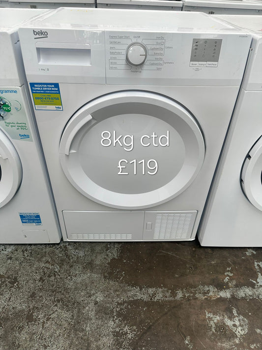 beko 8kg condenser dryer 🌟 Free Delivery 🌟 120 Days Warranty 🌟