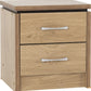 Charles 2 Drawer Bedside
Oak Effect Veneer with Walnut Trim